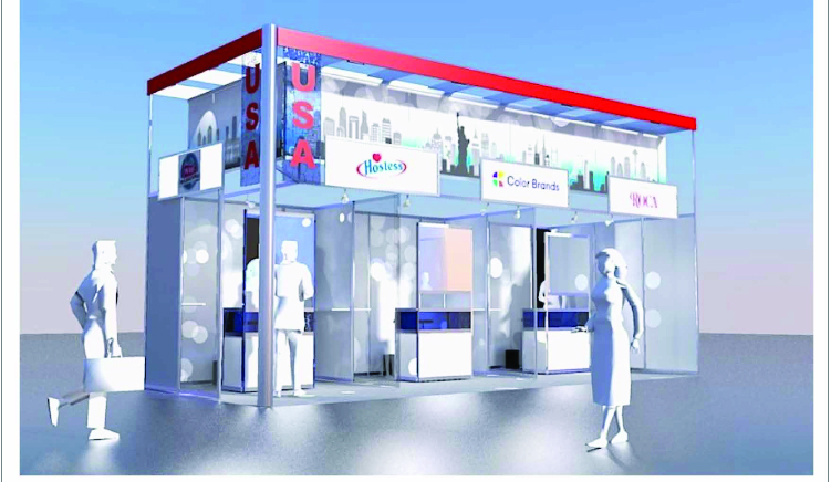 Turnkey booth inside a national pavilion